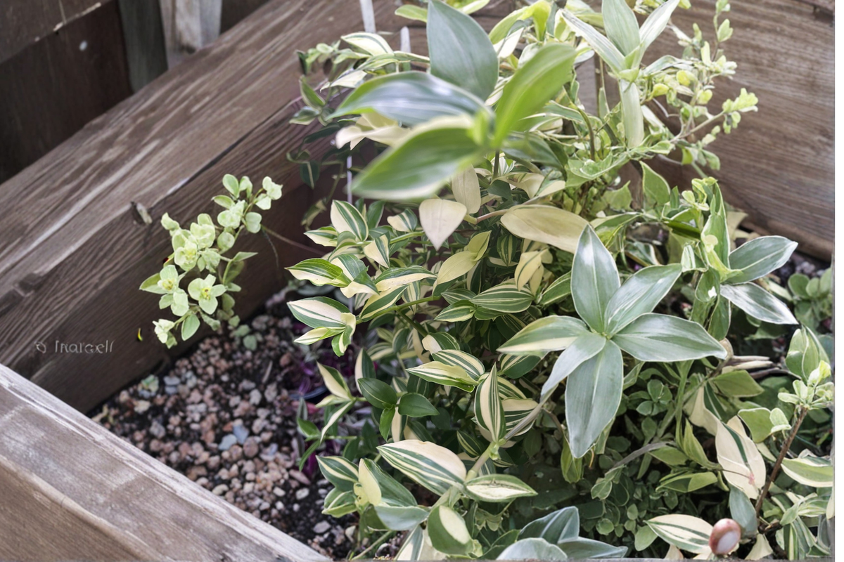 Cream Wandering Jew Cuttings - 5 Variegated Tradescantia fluminensis Cuttings, Green and White Indoor Plant