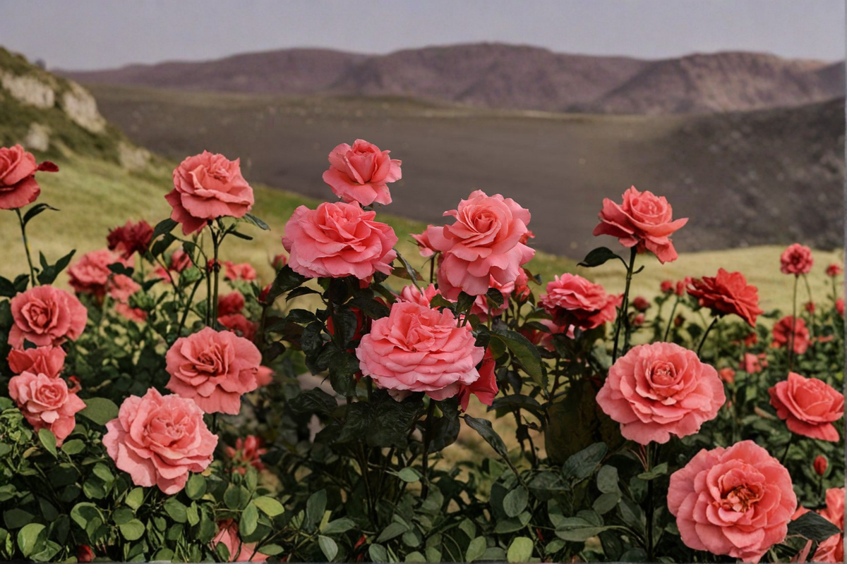 Climbing America Rose Plant 1 Gal Live Climbing Bush, Salmon Pink Bloom Rose for Garden Trellis Outdoor Flowering Plant