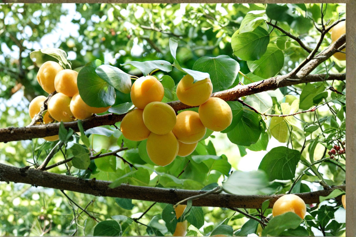 Gold Plum Tree Live Plant 4–6 Ft Fruit Tree, Yellow Plum Tree for Garden Orchard, Deciduous Backyard Tree