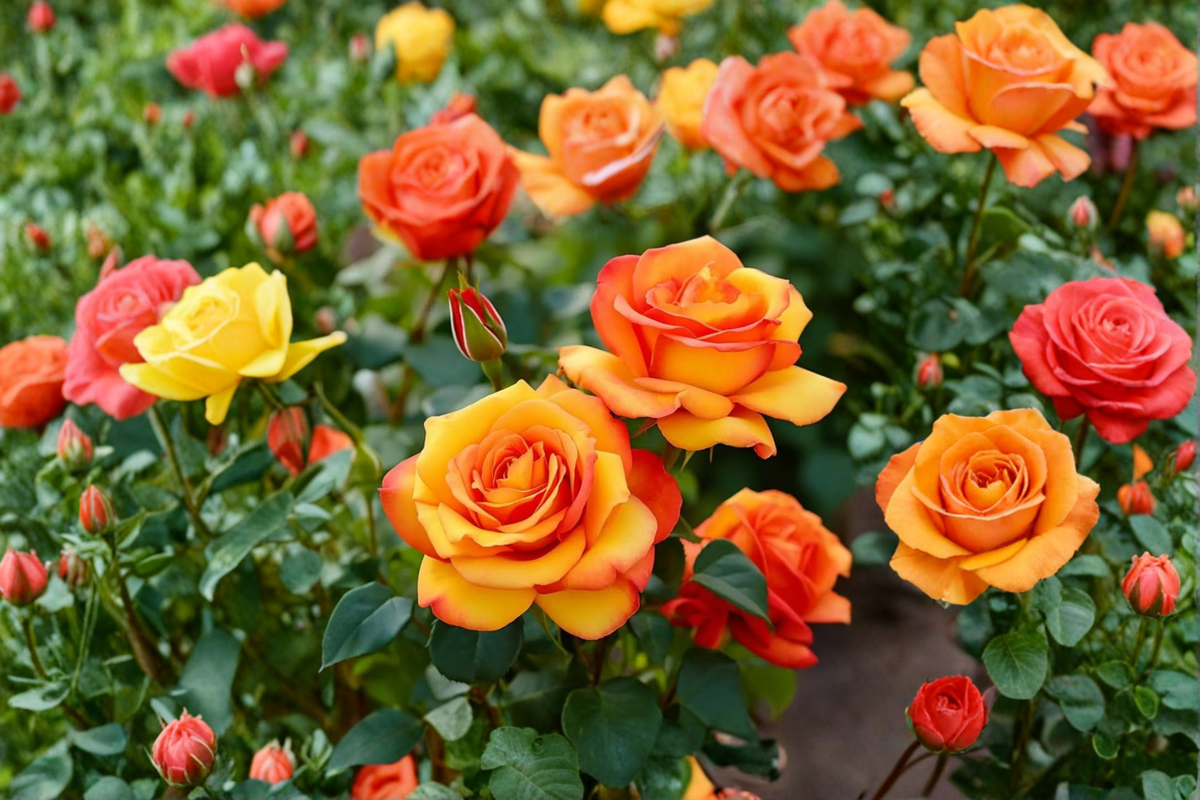 Montezuma Hybrid Tea Rose Live Plant 2 Gallon Orange Pink Rose Bush for Garden Flowering Landscape