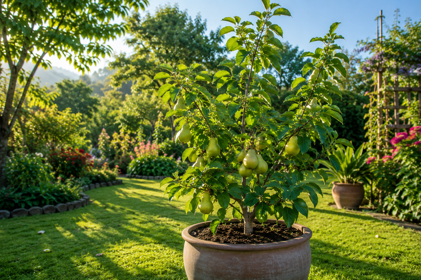 Pineapple Pear Fruit Tree - Edible Pyrus communis - 2-3 Feet Tall, Fruit-Bearing, Small Space Garden Tree