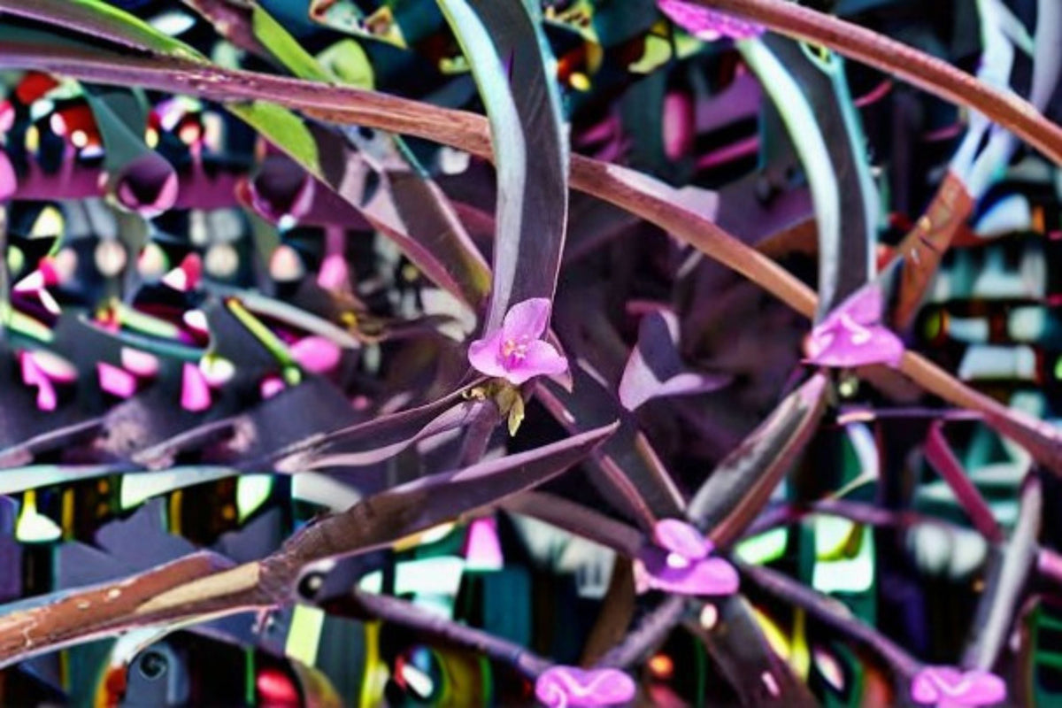 Purple Heart Cuttings - 6 Unrooted Trailing Plants with Purple Foliage - Tradescantia pallida for Indoor or Outdoor Use