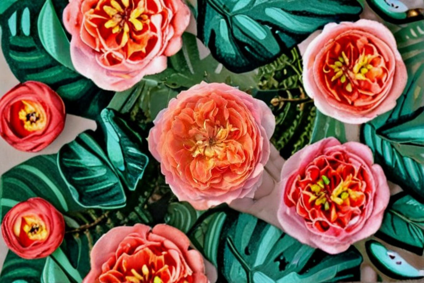 Candy Antike Rose Live Plant - Yellow Pink Antique Garden Rose - Rosa hybrid - Ornamental Floral Variety for Gardens