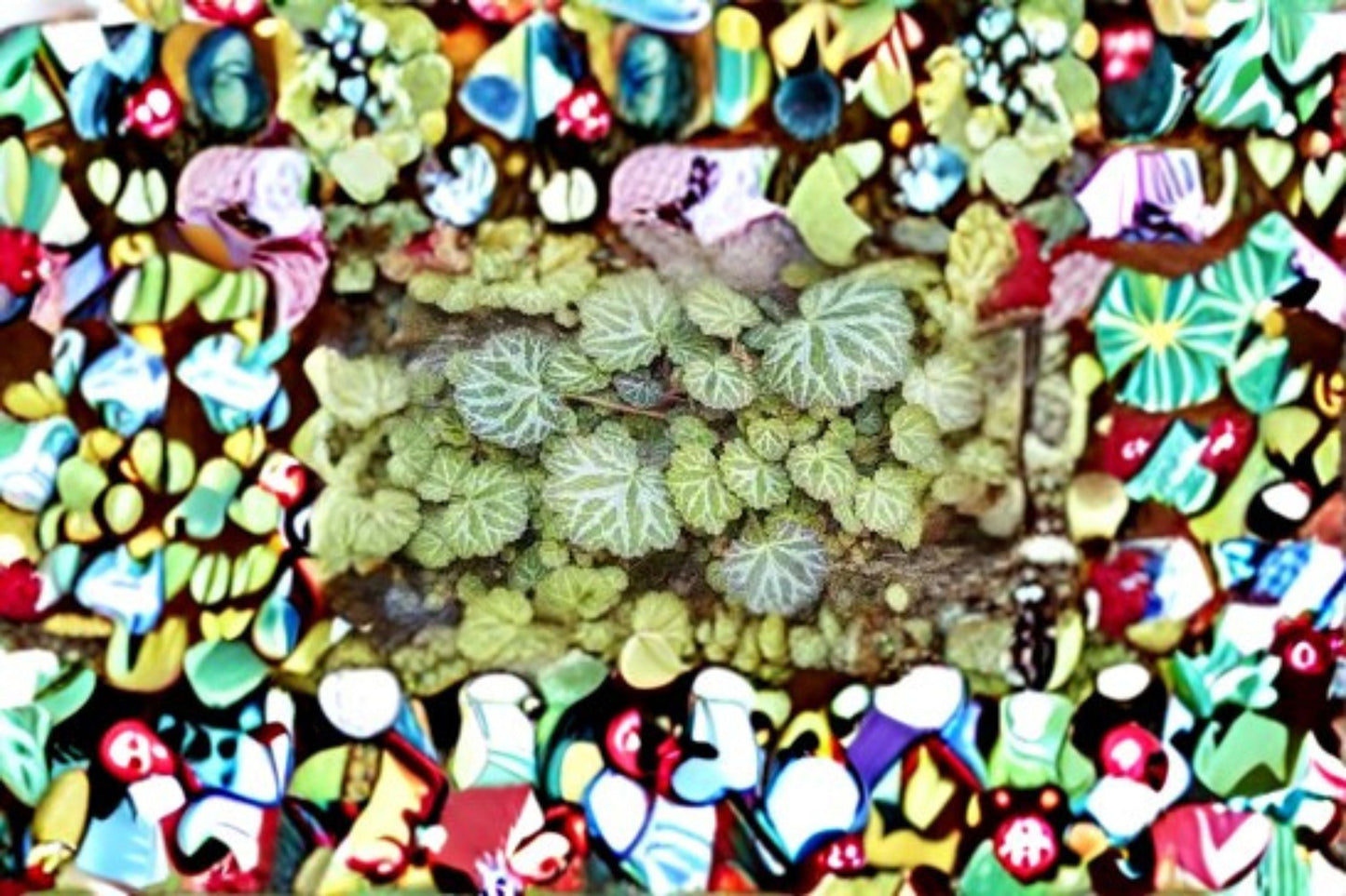 Strawberry Begonia Live Plant Clump - Saxifraga stolonifera - Ornamental Ground Cover for Shade and Containers
