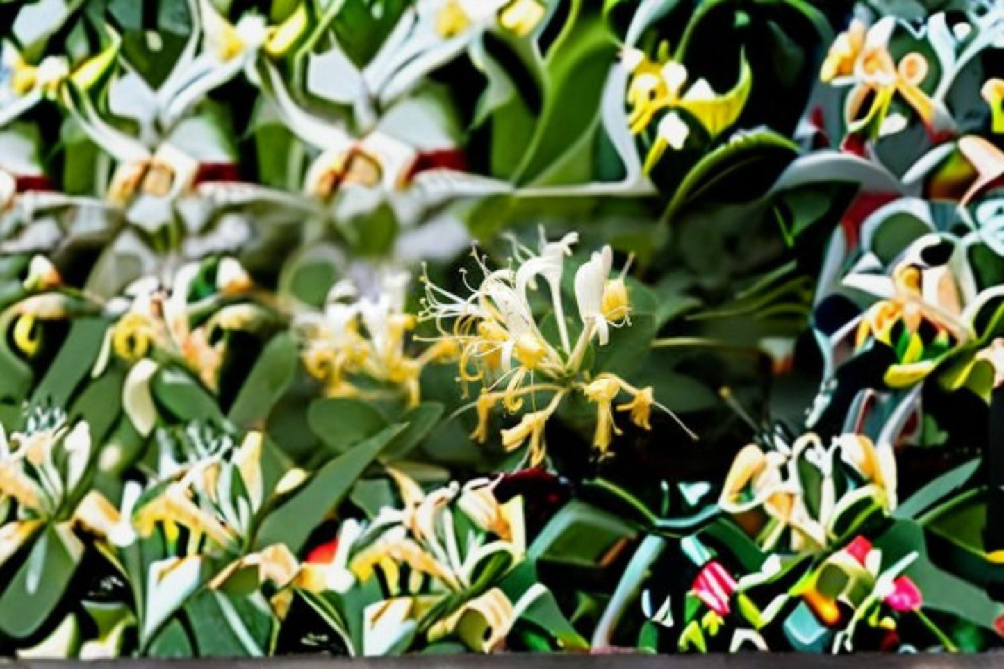Japanese Honeysuckle Plant - 1 Live Rooted Vine - Lonicera japonica - Yellow & White Flowers - Climbing Ornamental Vine