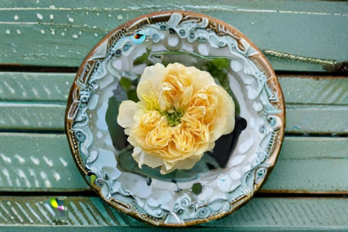 Royal Park Rose Live Plant - Yellow White Double Blooms - Rosa hybrid - Own Root Ornamental Garden Rose for Patio & Landscape