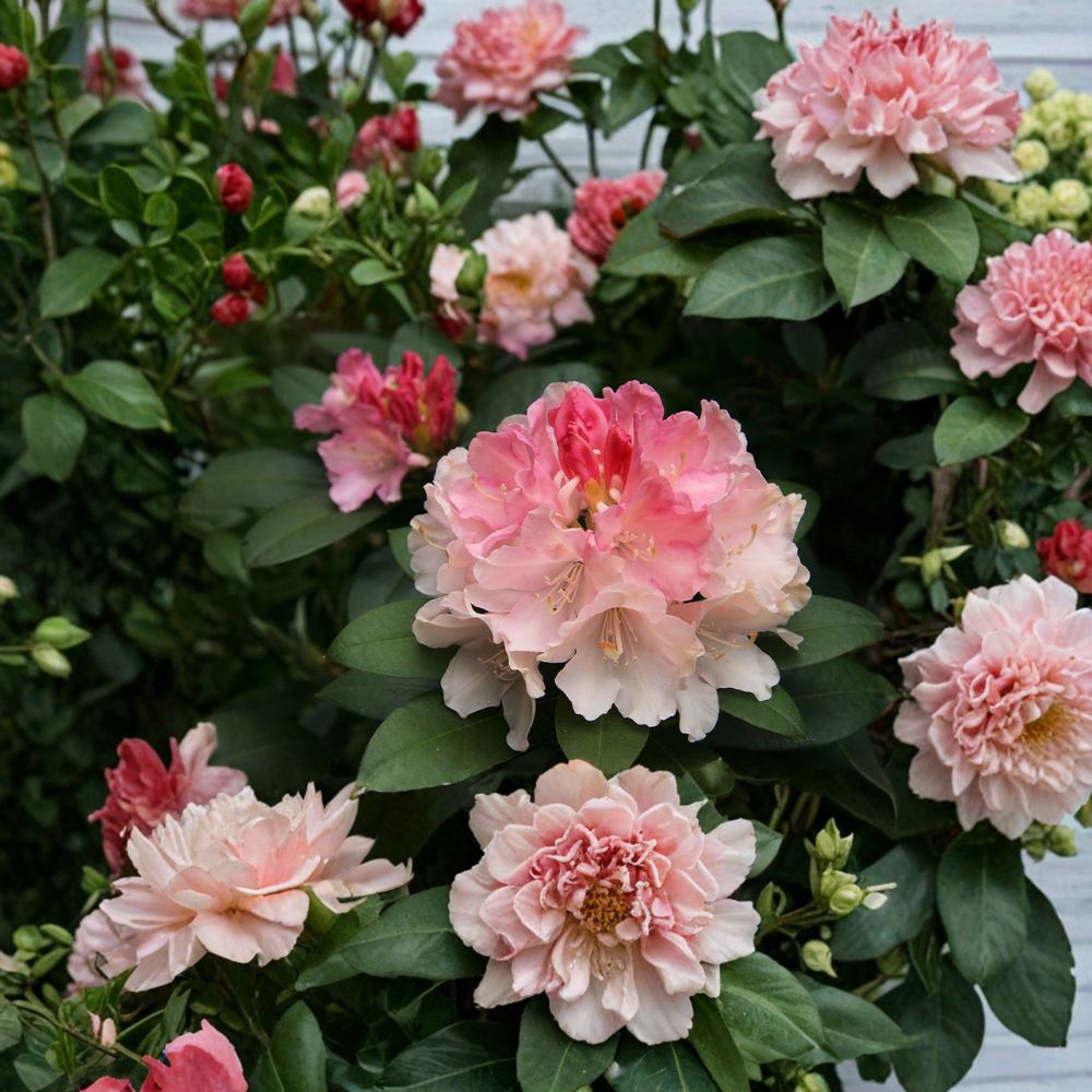Rhododendron ‘Golden Torch’ Live Evergreen Shrub | Hardy Flowering Plant with Color-Changing Pink to Golden Cream Blooms