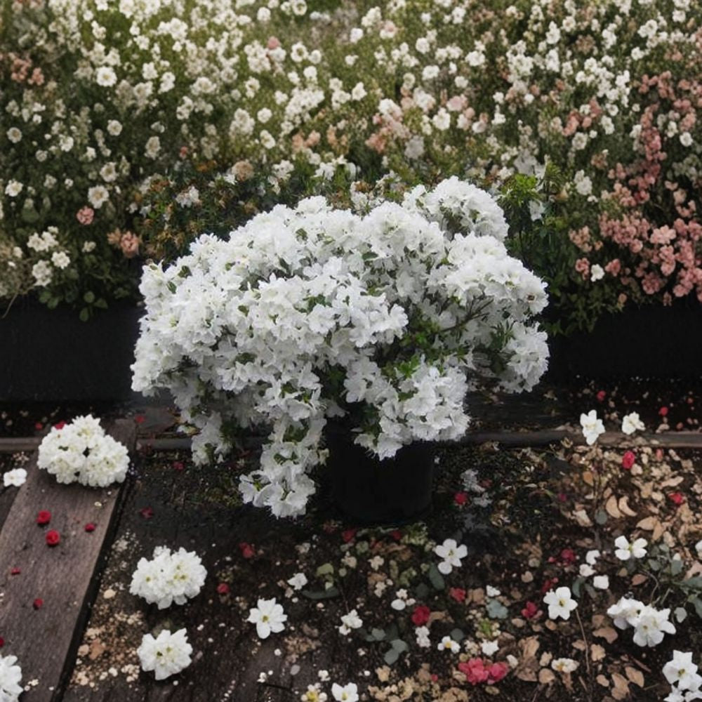 Delaware Valley White Azalea - 1 Gallon Pot - Evergreen Flowering Shrub - Azalea ‘Delaware Valley White’ - Shade Garden Plant