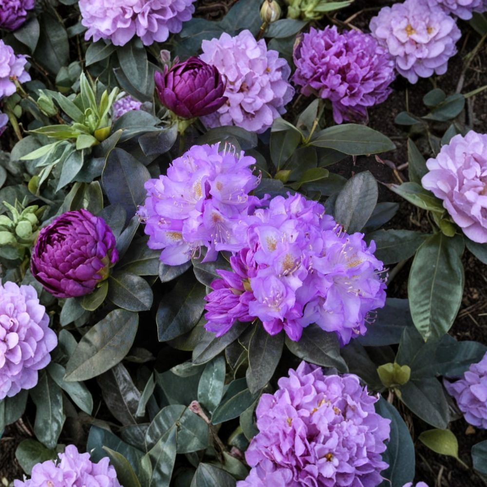 Rhododendron ‘Minnetonka’ Live Evergreen Shrub | Purple White Gold Blooms | Cold Hardy Plant | Rhododendron 'Minnetonka'