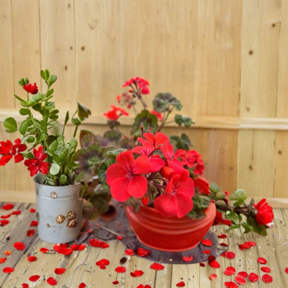 Deep Red Geranium Live Plant - Pelargonium - Evergreen Flowering Patio Plant - Easy Care for Containers & Hanging Baskets