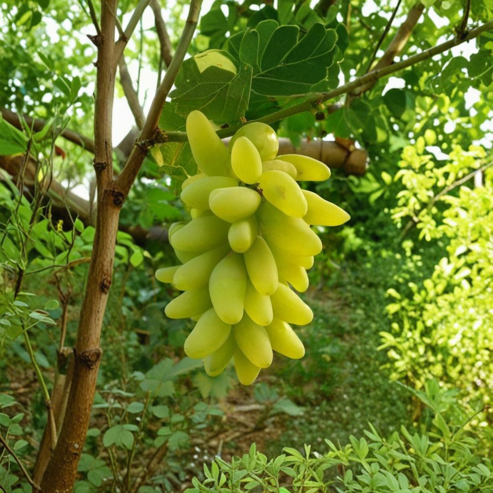 Gold Finger Grape Vine - Live Grafted Bare Root Plant - Japanese Table Grape - Vitis vinifera ‘Gold Finger’ - 16-18 Inch