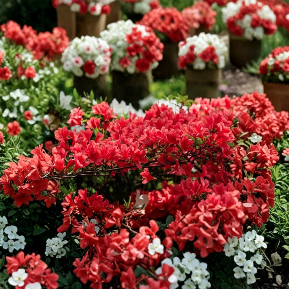 Live Azalea Plant, Compact Evergreen, Red Orange Blooms, Rhododendron ‘Girard’s Hot Shot’, #1 Container Grown