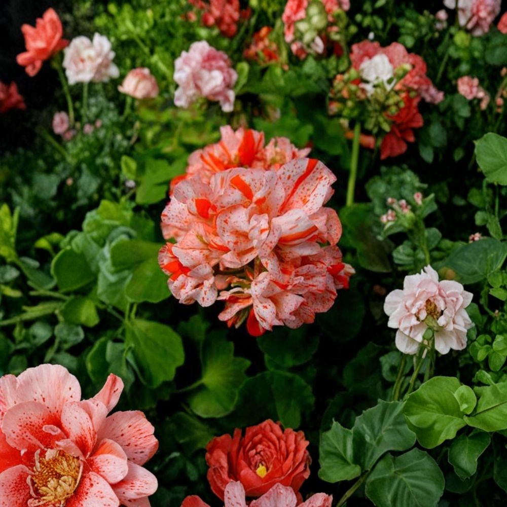 Orange & White Geranium Seeds - 10 Pack | Bicolor Pelargonium Flower Seeds for Garden & Container Plants