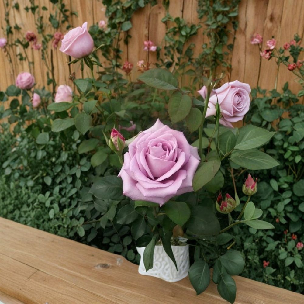 Blue Girl Rose Plant | 3 Gallon | Mauve Lavender Blooms | Rosa 'Blue Girl' | Fragrant Hybrid Tea Rose for Garden