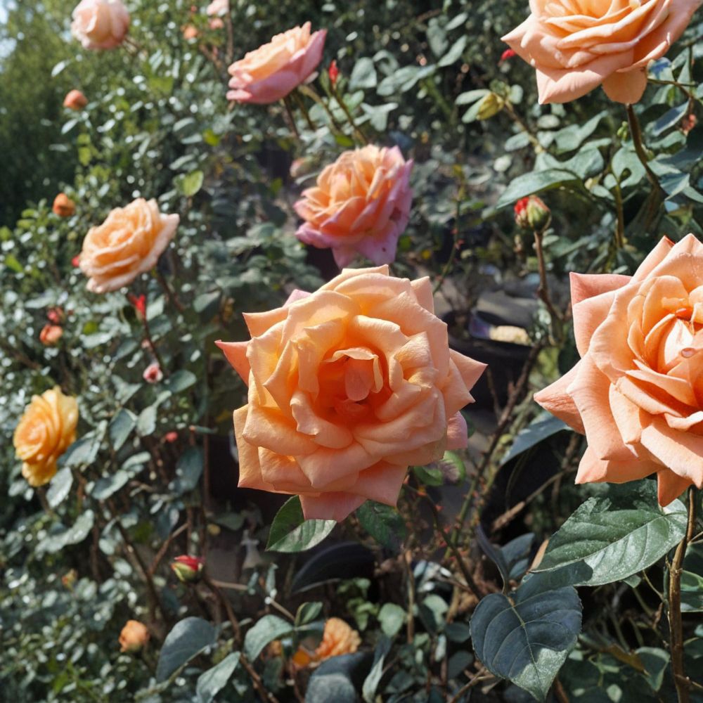Arizona Grandiflora Rose Bush Plant | 5 Gallon | Orange Yellow Blooms | Rosa hybrid 'Arizona' | Easy to Grow