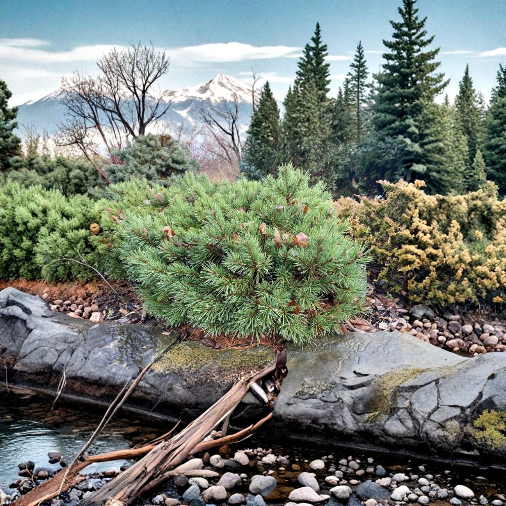 Dwarf Scotch Pine Live Plant | 8 Inch | Pinus sylvestris 'Jeremy' | Miniature Evergreen Conifer for Rock Gardens