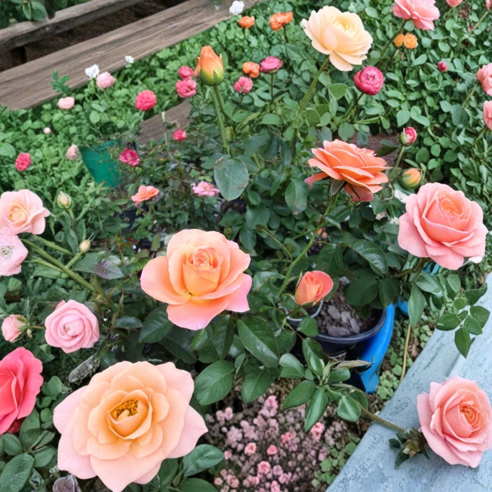 New Year Grandiflora Rose Plant - 2 Gallon Live Bush - Rosa 'New Year' - Vibrant Orange Blooms - Easy to Grow Garden Rose