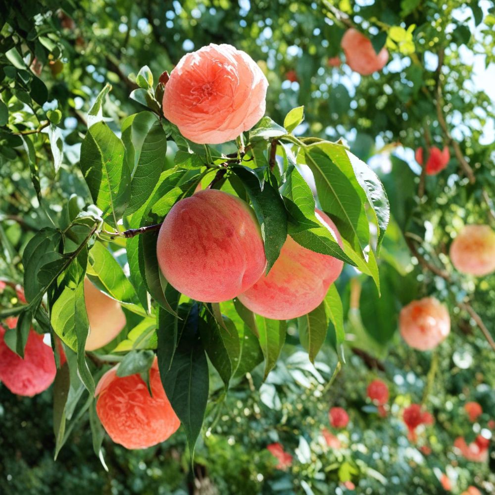 Hujing Honey Peach Tree Starter | Young Prunus persica Plant | Yangshan Variety | Sweet Juicy Fruit | Patio & Backyard Friendly