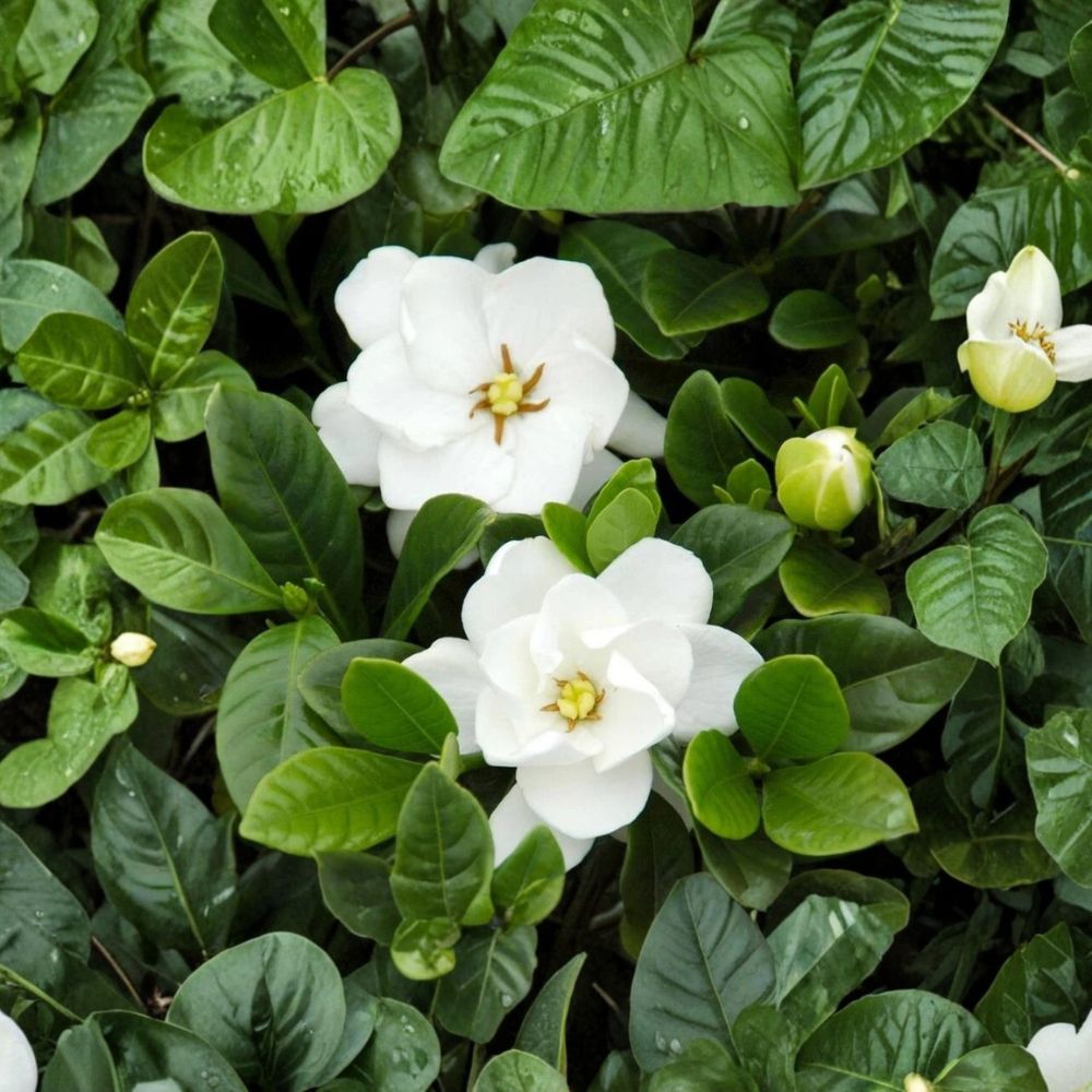 Gardenia 'Buttons' Live Plant 2.5 Qt Pot | Dwarf Cape Jasmine | Double White Fragrant Flowers | Gardenia jasminoides 'Buttons'