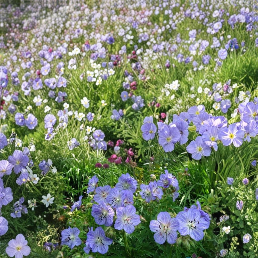 Mrs. Kendal Clark Geranium Seeds - 25+ Hardy Cranesbill Flower Seeds, Lavender-Blue Blooms, Geranium pratense ‘Mrs. Kendal Clark’
