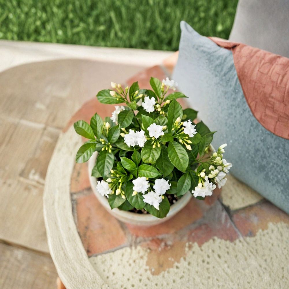 Crape Jasmine Live Plant 4 Inch Pot Fragrant White Pinwheel Flowers Tabernaemontana divaricata Indoor Outdoor Shrub