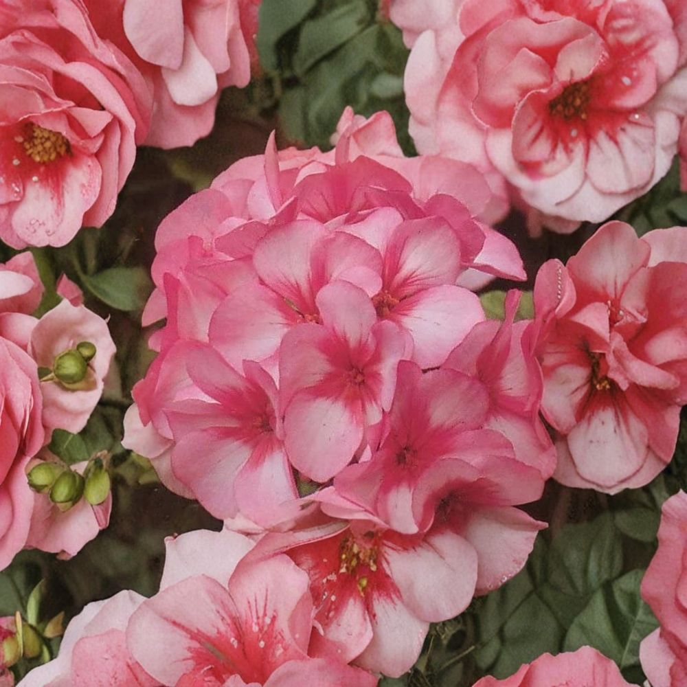 Mavericks Bicolor Geranium Seeds - 8 Pelargonium Seeds, Pink & White Blooms, Annual Flowering Plant for Garden & Pots