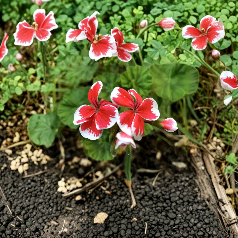 Rare Red & White Zonal Geranium Cutting – Fresh Pelargonium Starter Cutting – Hardy Flowering Plant for Easy Rooting