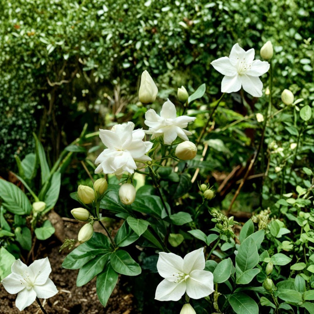 Jasmine Sambac Live Plant - 12" Potted Arabian Jasmine - Fragrant White Flowering Houseplant - Jasminum sambac