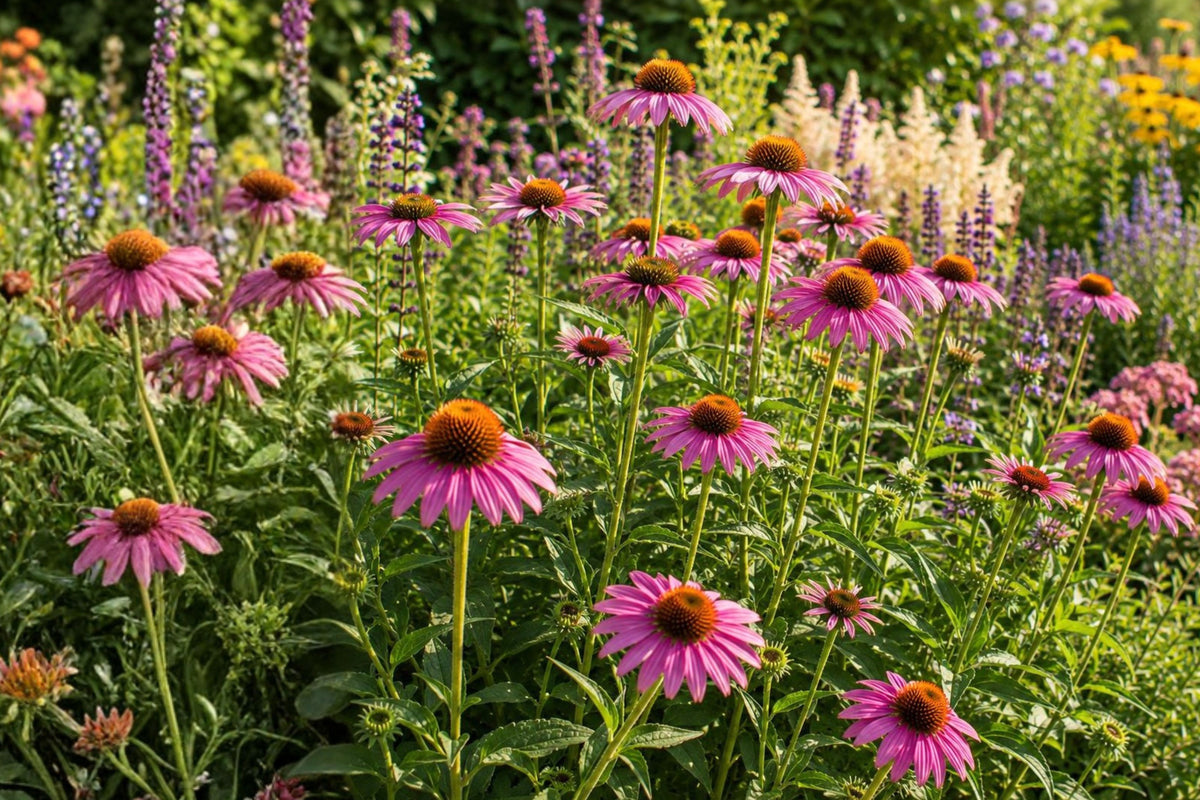 5 Purple Coneflower Bare Root Plants, Echinacea Purpurea Perennial Flowers, Outdoor Pollinator Garden Plants