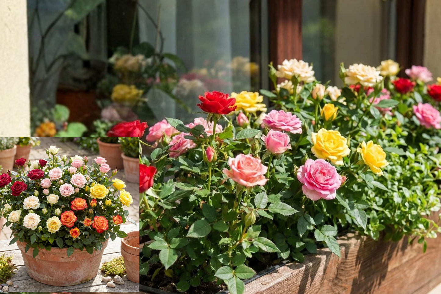 Miniature Rose Live Plant – 1 Plant in 4-Inch Pot – Rosa spp.