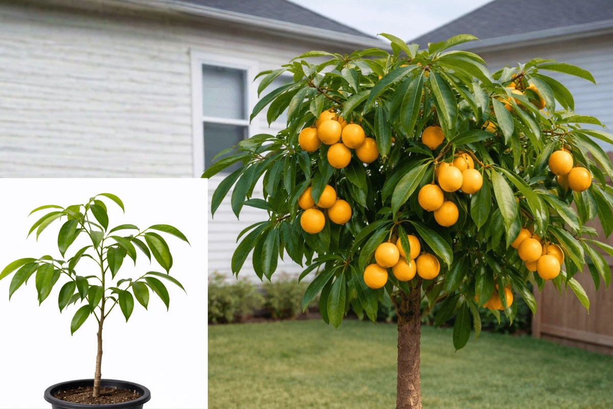 Achacha Live Fruit Tree, Garcinia Humilis Tropical Seedling, 12 Inch Potted Plant, Rare Tropical Garden Tree, No California Shipping