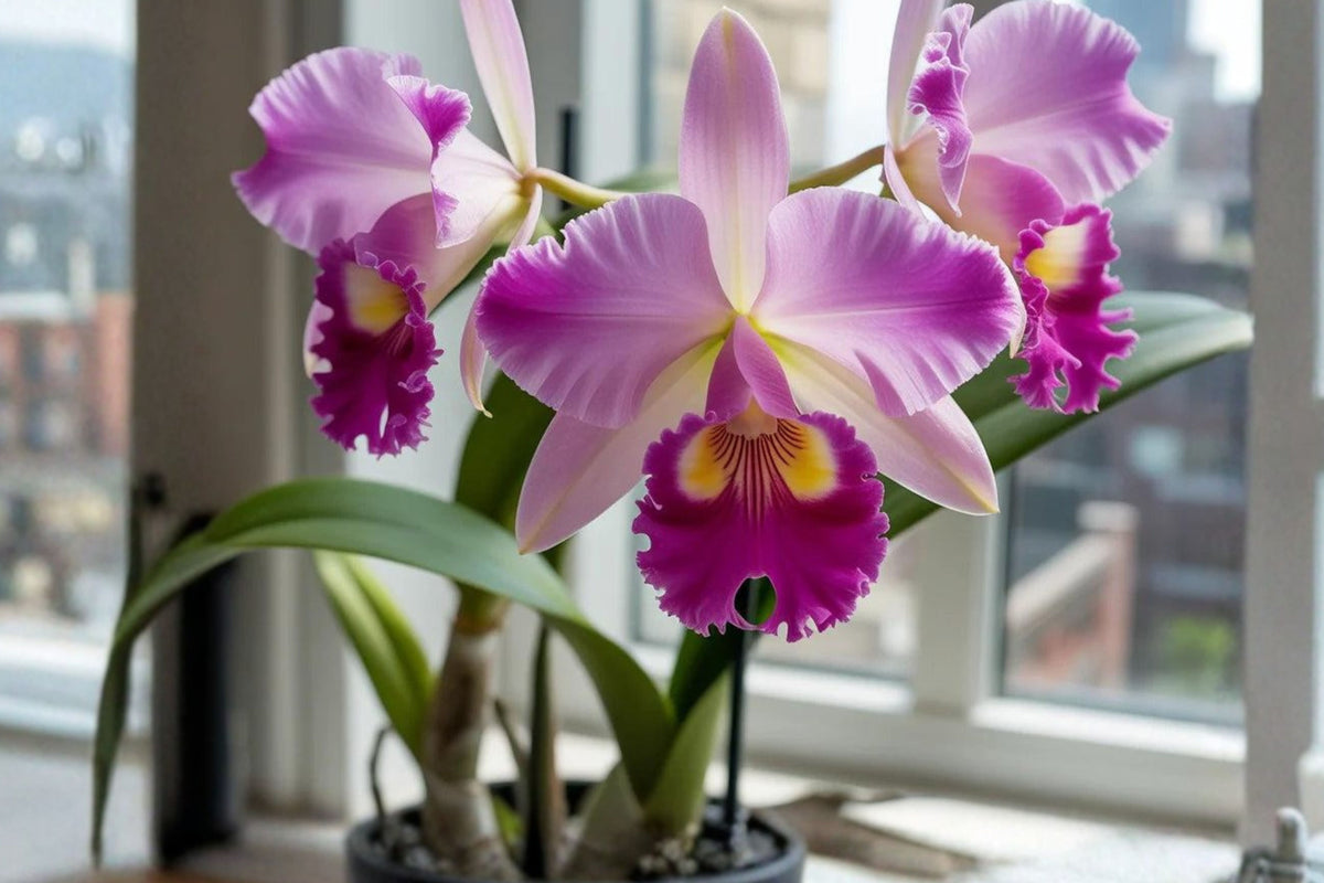Cattleya ‘Montana Spirit Big Sky’ Live Orchid Plant, Pink Orchid in 4 Inch Pot, Tropical Indoor Flowering Orchid