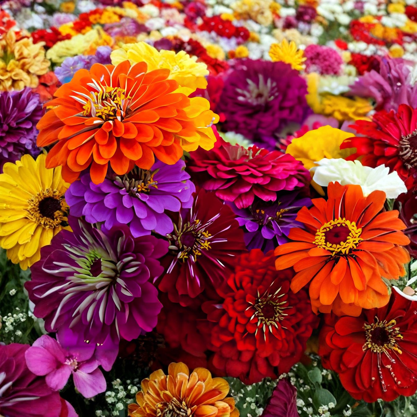 California Giant Zinnia Seeds 50 Pack | Colorful Garden Flowers | Zinnia elegans Planting Seeds