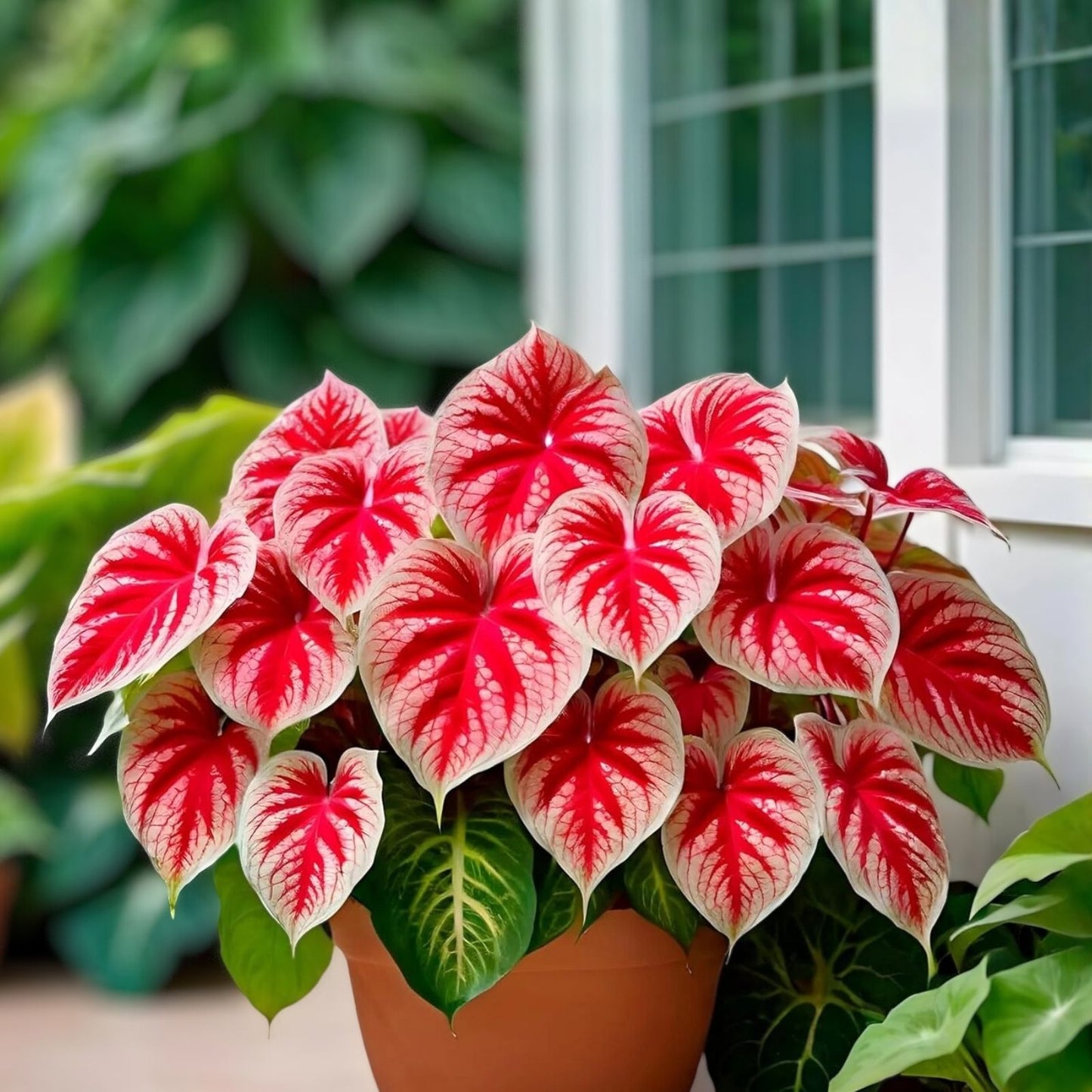 Caladium Bulbs 6 Pack - Kathleen Variety - Perennial Elephant Ears - Caladium bicolor Planting Bulbs