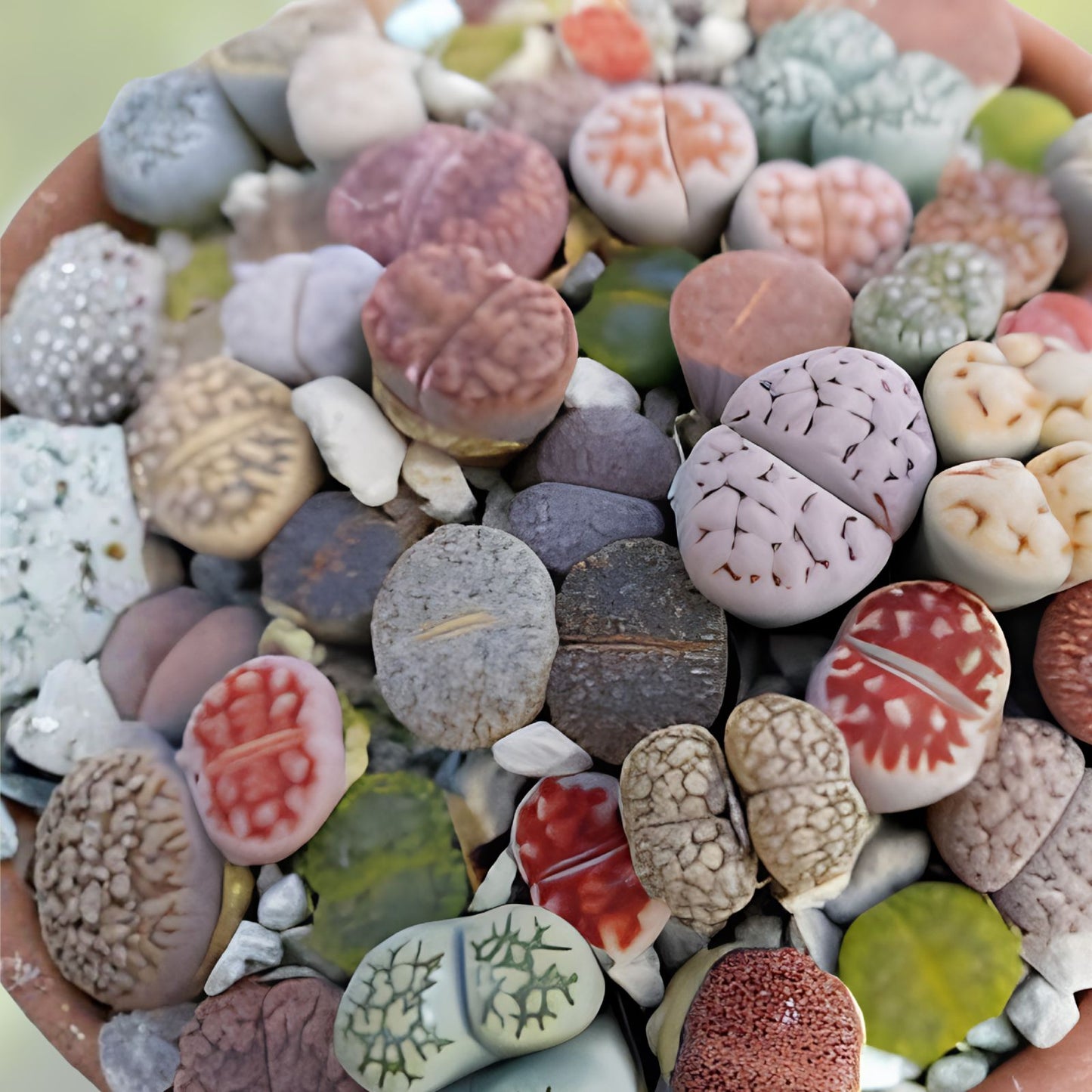 Lithops Living Stones Seeds - 25 Mixed Varieties Succulent Plant Seeds - Easy to Grow Indoor Garden - Ships from Iowa, USA
