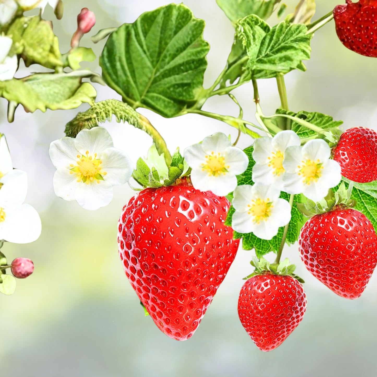 Strawberry Plants 5 Pack Extra Large Sweet Ozark Roots High Yield Berries