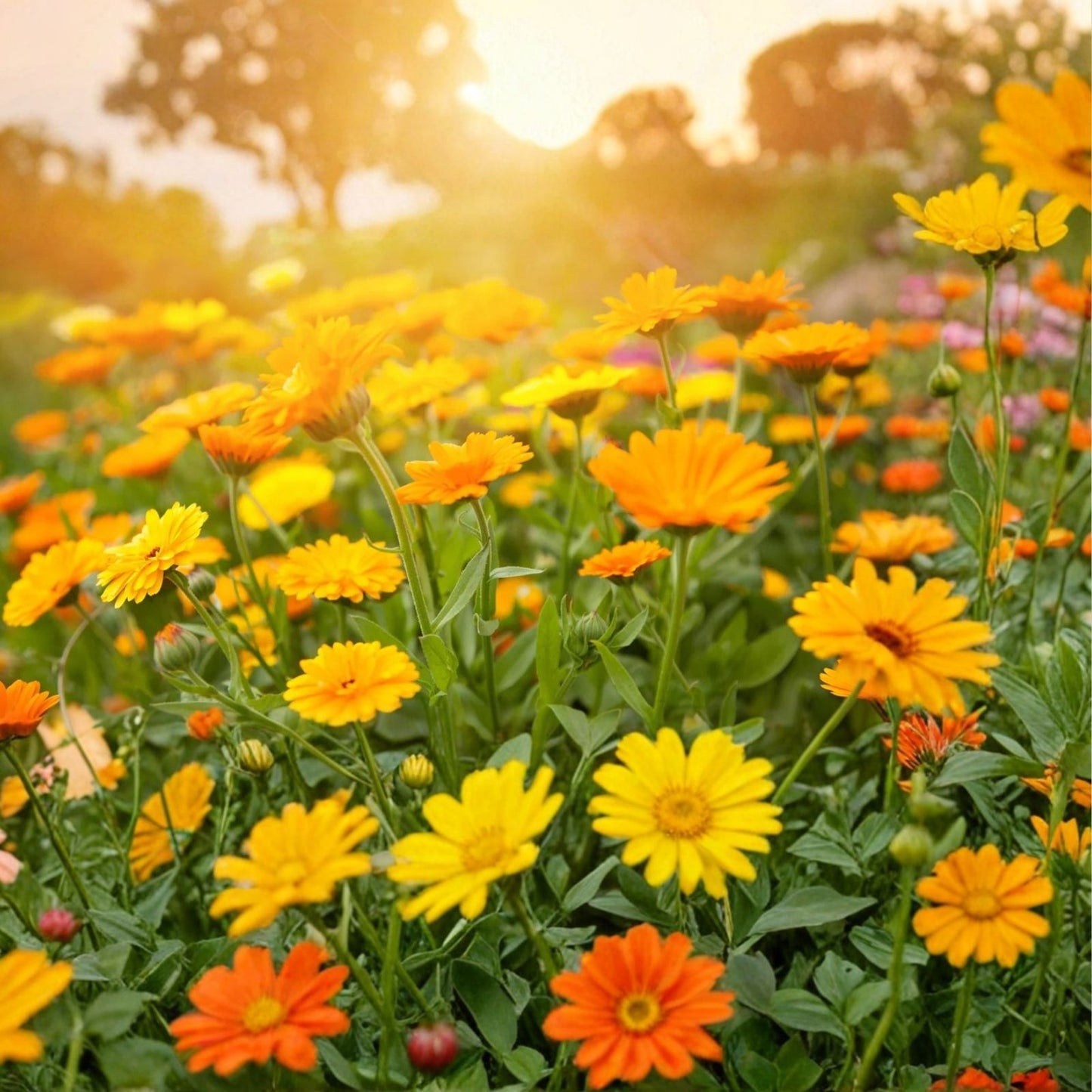Calendula Seeds 1000+ Vivid Golden Blooms - Calendula officinalis Flower Seeds for Garden, Landscaping, and Pollinator Gardens