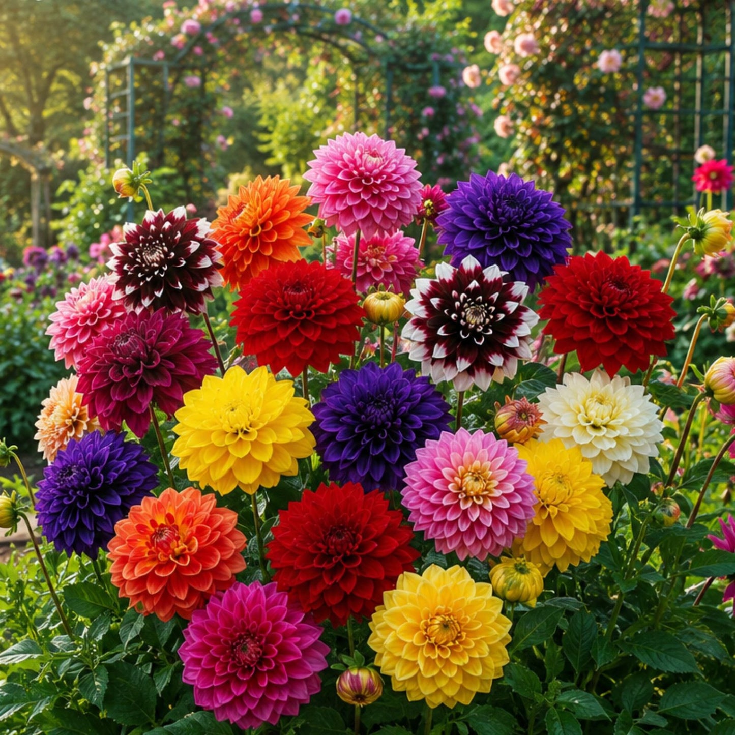 Dahlia Bulbs Large Decorative Mixture Live Plant Flowering Bulbs for Garden, Patio, Landscaping