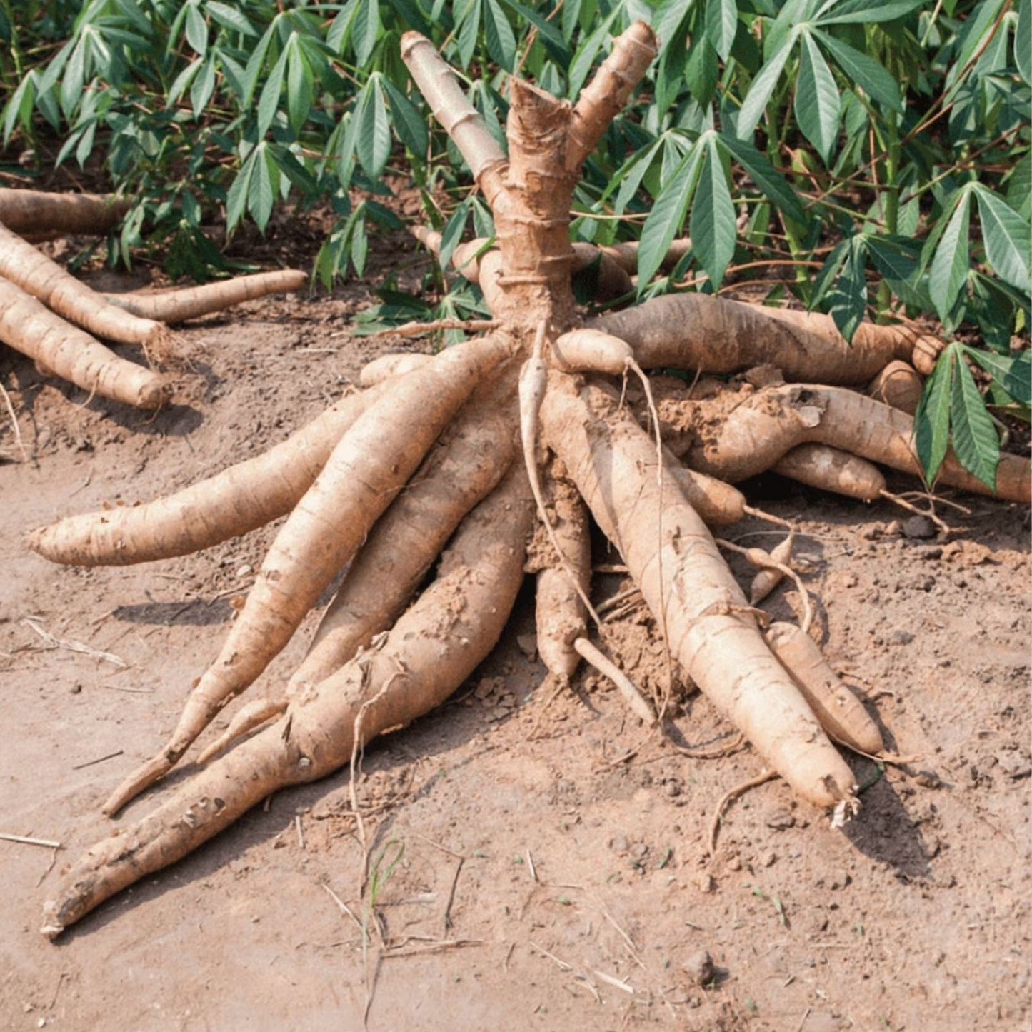 Yuca Cassava Stem Cuttings - 5 Healthy Rooted Plants for Gardening - Manihot esculenta