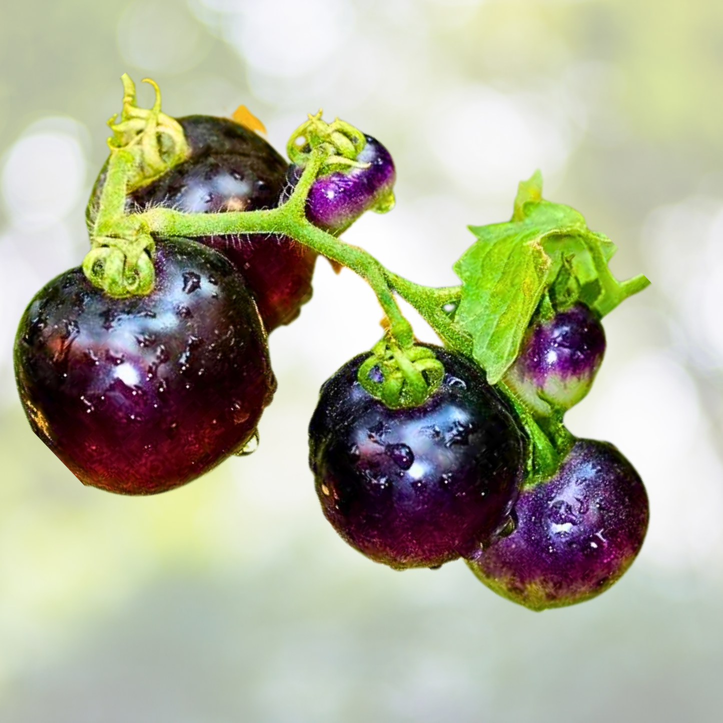 European Black Cherry Tomato Seeds - 100pcs, Heirloom, Non-GMO, Rich Flavor - Solanum lycopersicum