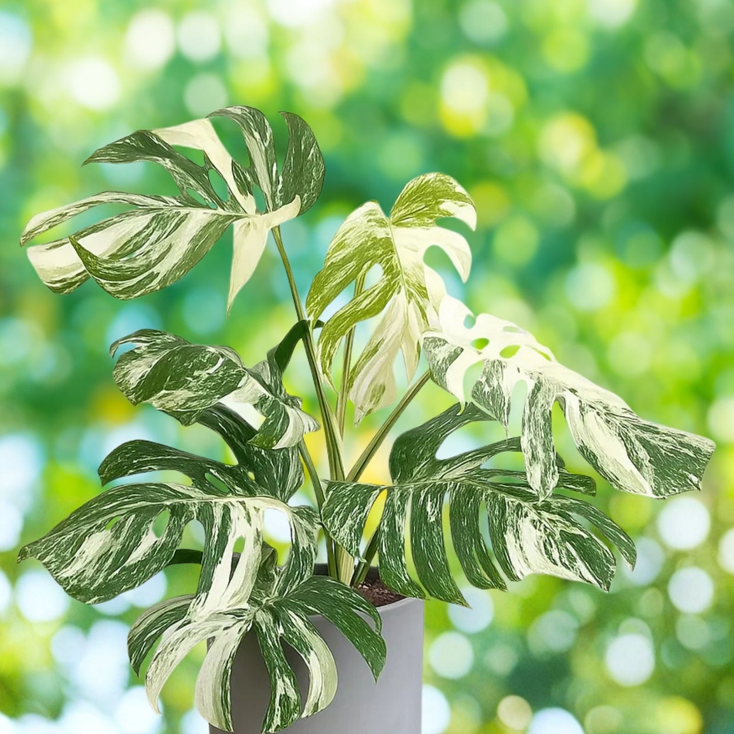 Albo Monstera Cutting | Rare Variegated Houseplant | Monstera Deliciosa Albo Variegata | Live Plant Propagation Material