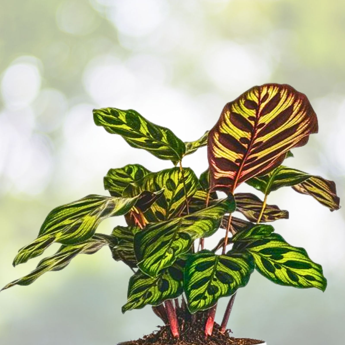 Calathea Makoyana Plug - Live Peacock Plant Starter - Well-Rooted Indoor Houseplant - Calathea Makoyana