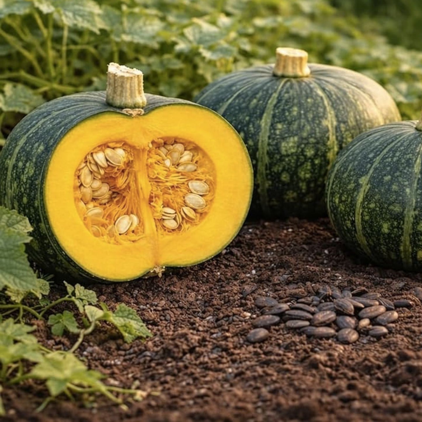 Sweet Jade Kabocha Squash Seeds 10 Pack Dwarf Cucurbita maxima Easy to Grow Live Plant or Seedling