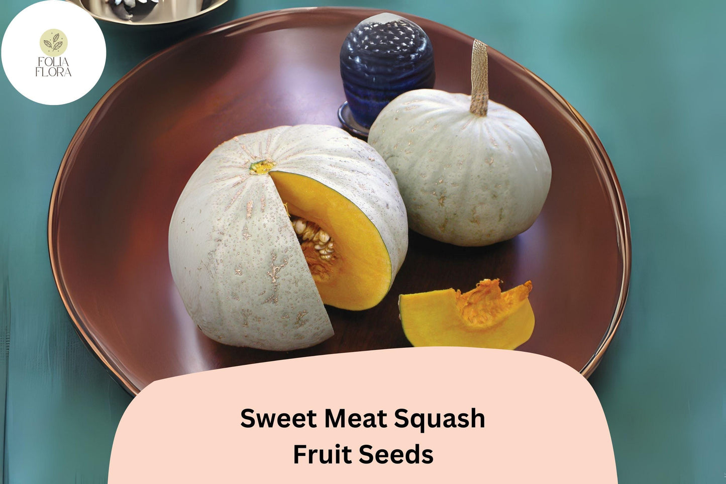 Sweet Meat Squash Seeds | 25+ Heirloom Winter Squash Seeds | Cucurbita maxima | Blue-Green Fruits, Sweet Orange Flesh