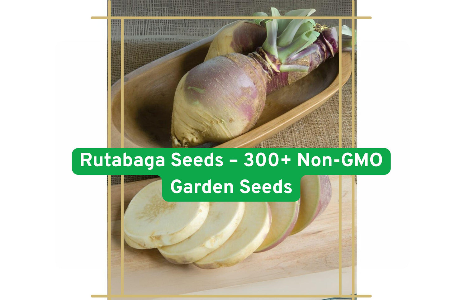 Rutabaga Seeds 300+ Non-GMO Purple Top Brassica napus var. napobrassica - Yellow Flesh, Easy to Grow Cool-Weather Crop