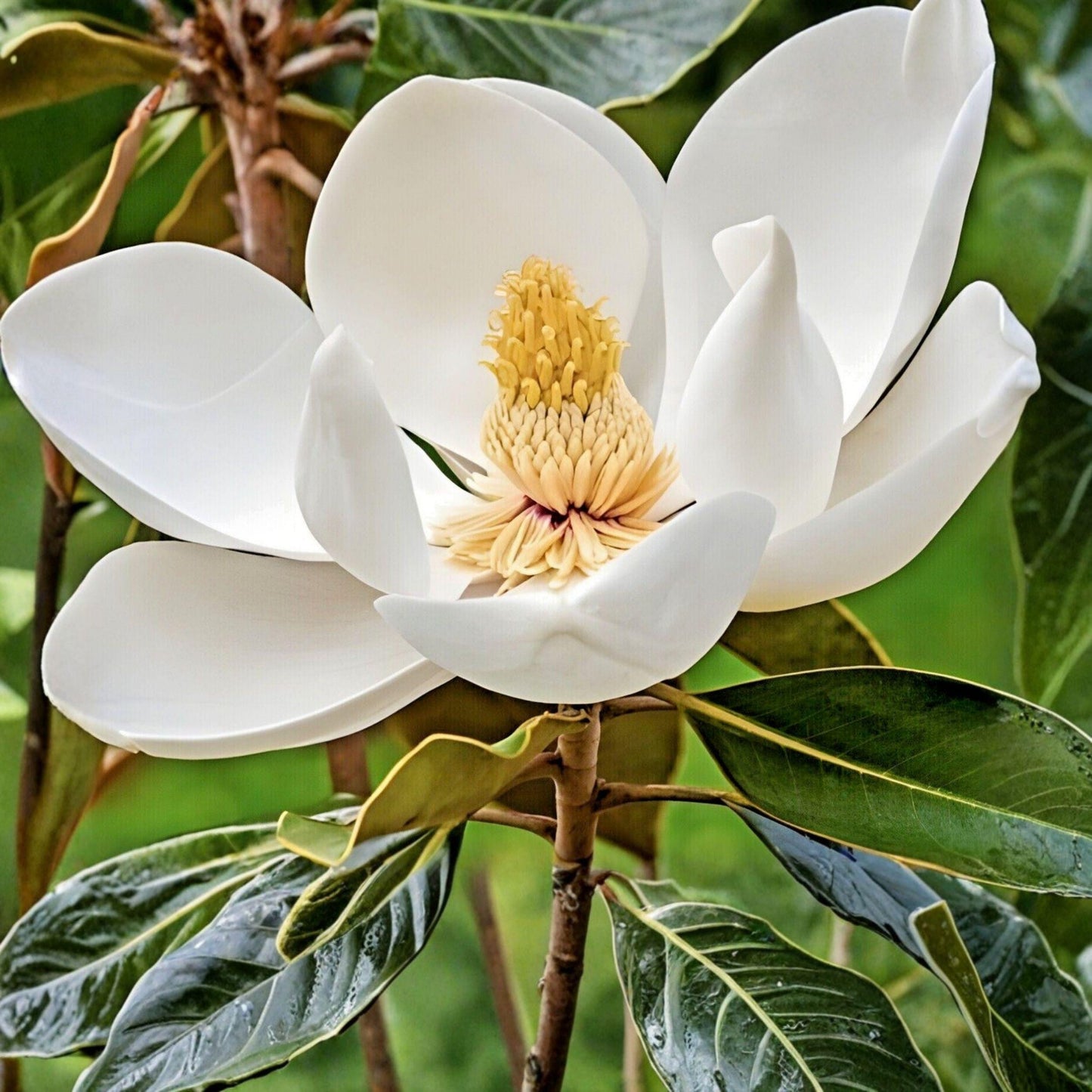 White Magnolia Tree Sapling 6-12 Inches Bare Root Plant (Magnolia grandiflora) for Garden Landscaping