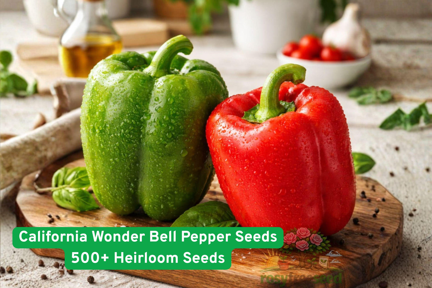 California Wonder Bell Pepper Seeds 500+ Heirloom Seeds, Capsicum annuum, Sweet Flavor, High-Yield, Ideal for Gardens and Cooking