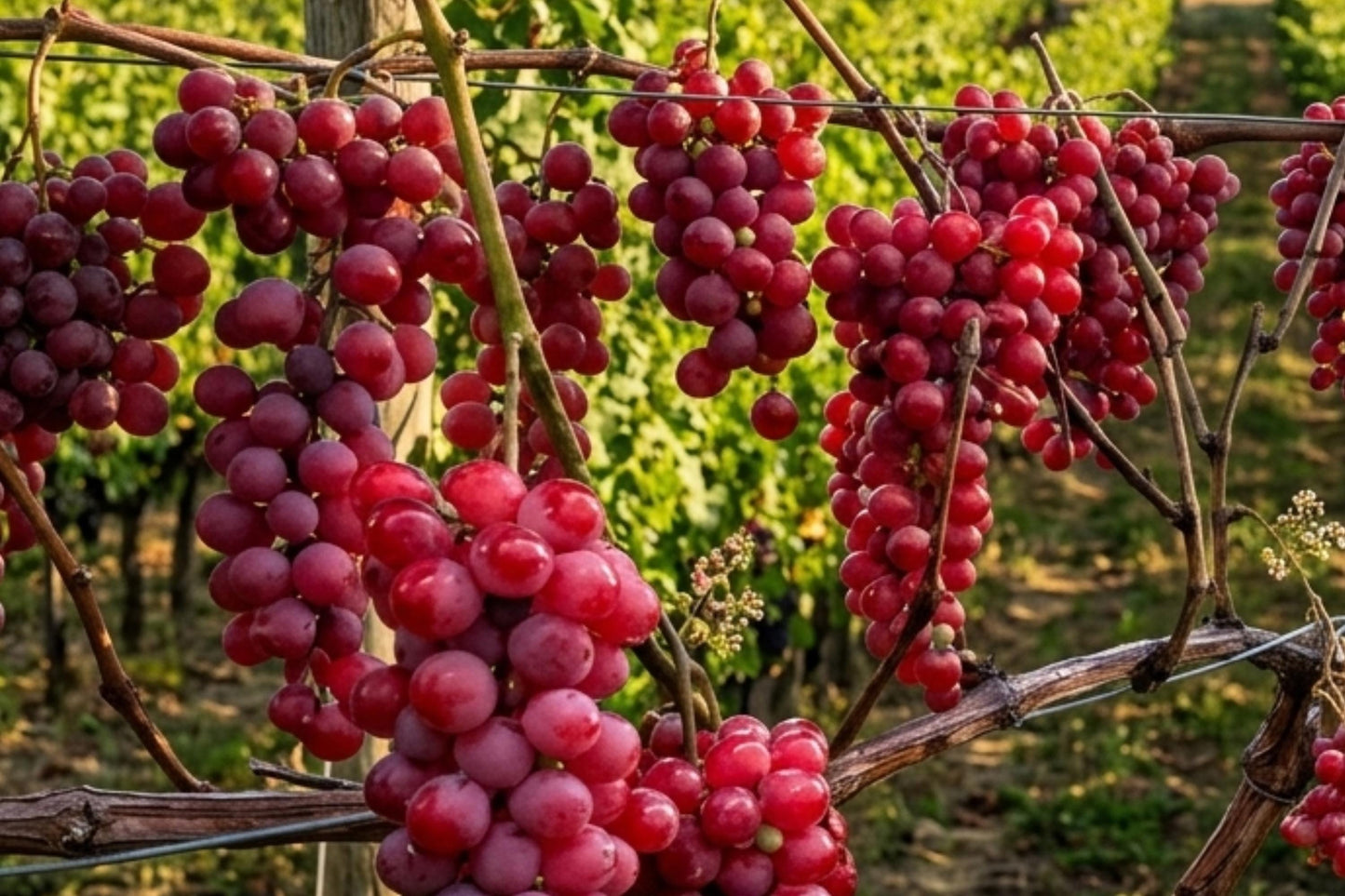 Ruby Red Seedless Grape Plant - 1-2 Year Old - Vitis vinifera 'Ruby Red' - Pruned, Ready for Planting, Sweet Grapes for Home Garden