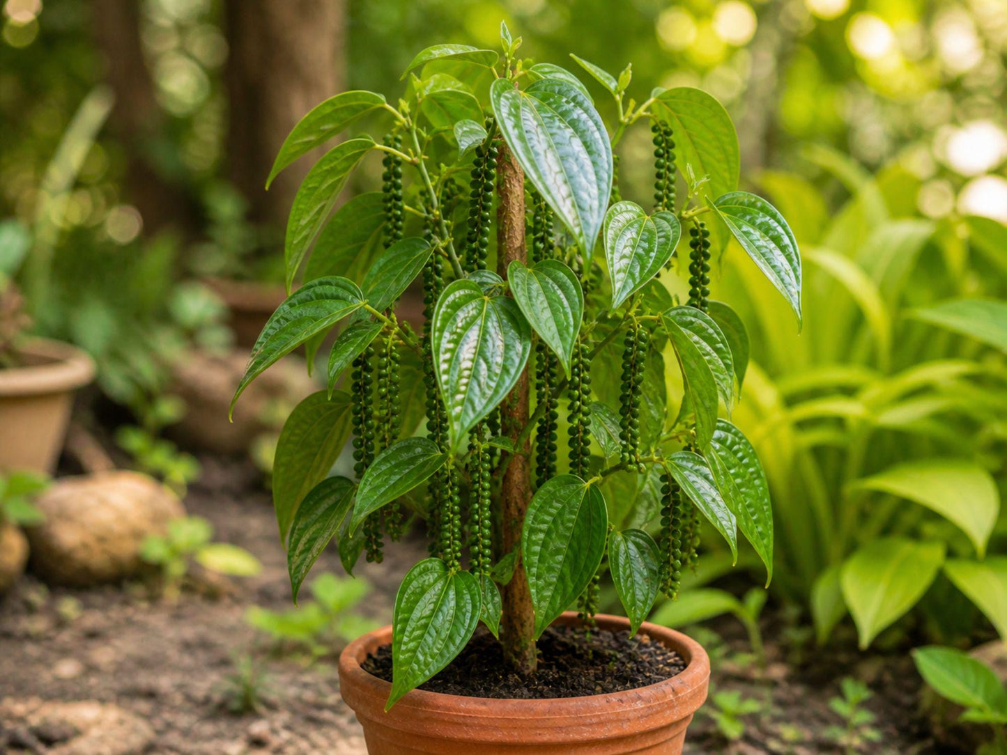 Black Pepper Plant Starter 3-4in Piper nigrum Tropical Vine Kitchen Herb Garden, Culinary Spice, Indoor Gardening