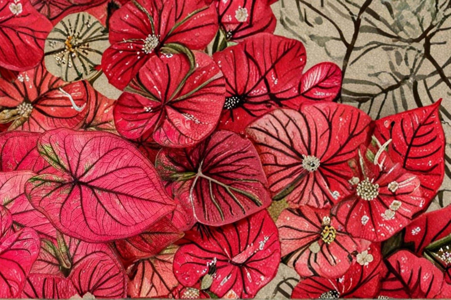 Crimson Sky Caladium Bulbs - 6 Count - Vibrant Red Foliage - Caladium Plant for Shade Gardens and Containers - Ornamental Bulbs